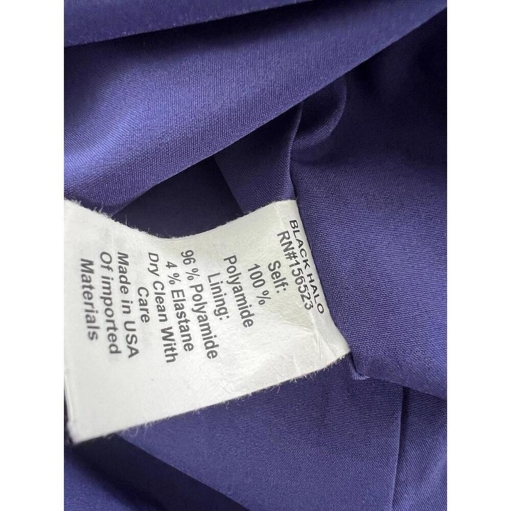 Black Halo Womens Blue Solid  Sheath Dress Size 14 Elegant Office - Picture 4 of 6